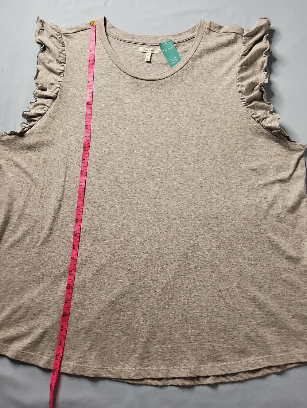 Maurices Light Gray Ruffle Sleeve Tank Top - Picture 3 of 7
